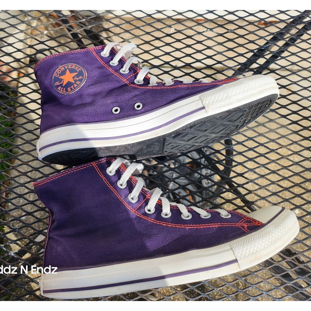 Converse Chuck Taylor All Star High Top Purple Orange Canvas Sneakers Women US11 - Picture 11 of 15